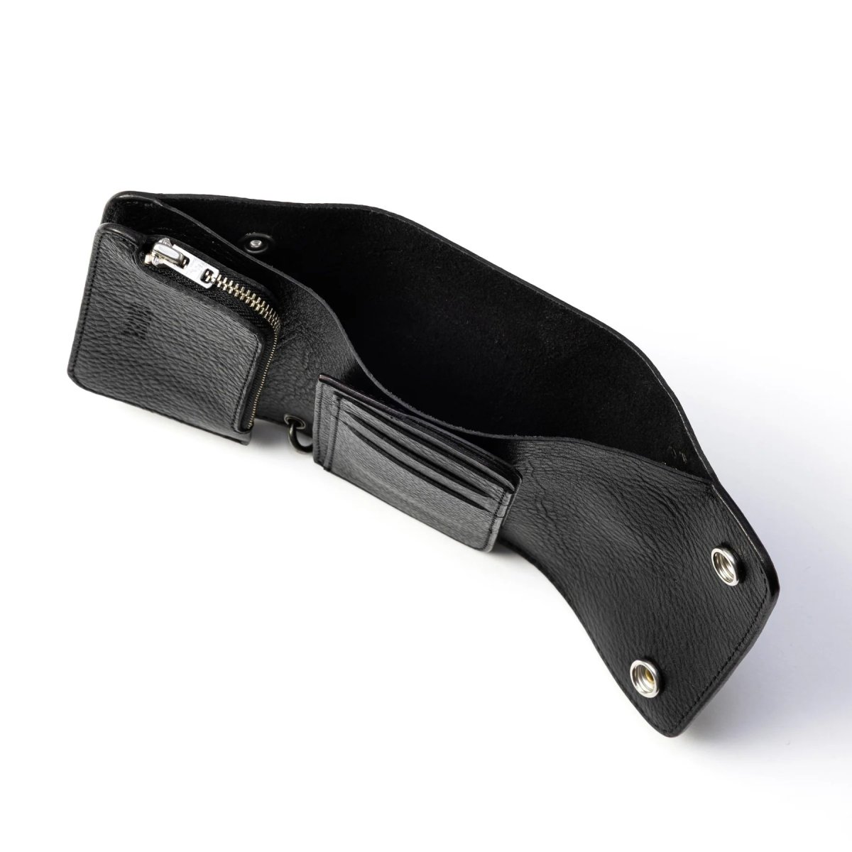 画像7: CALEE  ROUND STUDS LEATHER FLAP HALF WALLET (7)