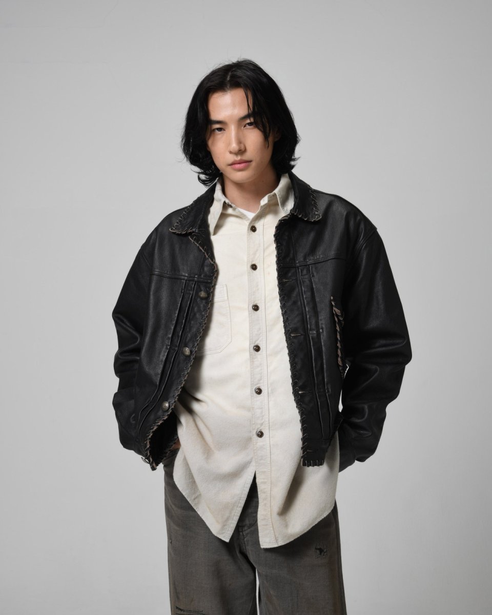 画像15: BOW WOW  LACE-UP LEATHER TRUCKER JACKET (15)
