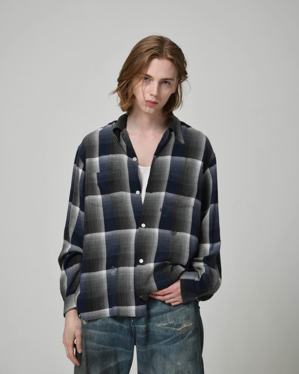 画像11: BOW WOW  CHECK RAYON SHIRT (11)
