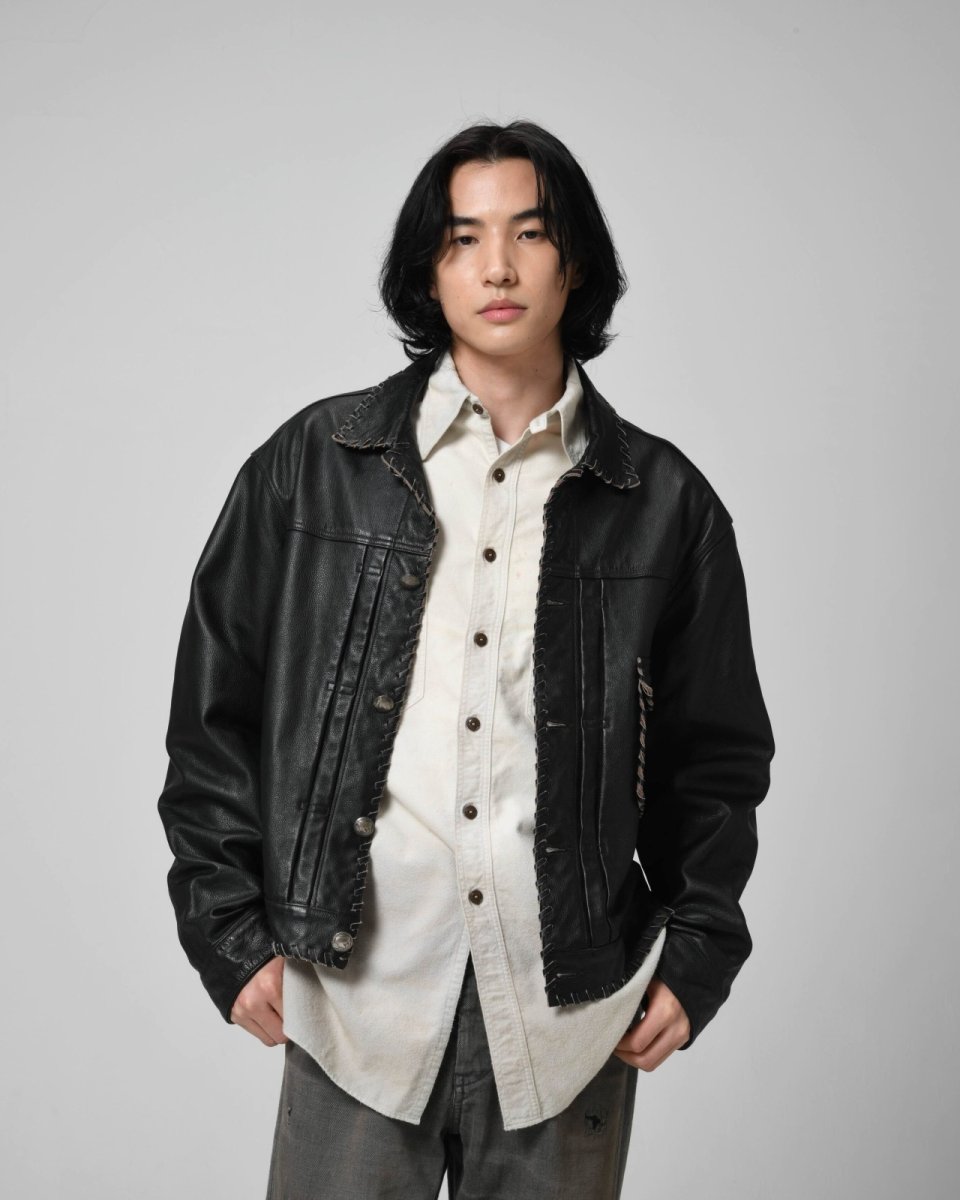 画像16: BOW WOW  LACE-UP LEATHER TRUCKER JACKET (16)