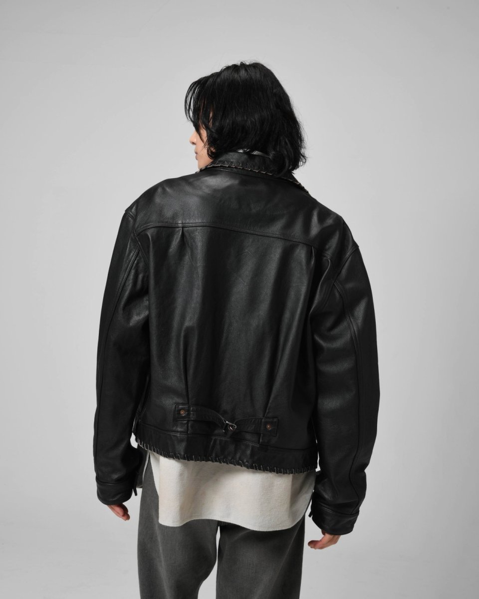 画像18: BOW WOW  LACE-UP LEATHER TRUCKER JACKET (18)