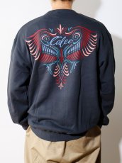 画像4: CALEE  EAGLE PINSTRIPING CREW NECK SW ＜NATURALLY PAINT DESIGN＞ (4)