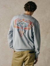 画像13: CALEE  EAGLE PINSTRIPING CREW NECK SW ＜NATURALLY PAINT DESIGN＞ (13)