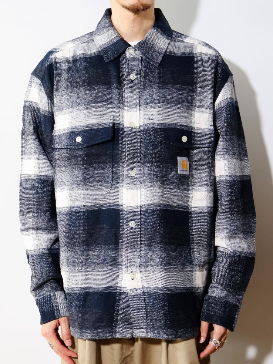 画像3: CARHARTT WIP  L/S Esterson Shirt - Esterson Check, Dark Navy (3)