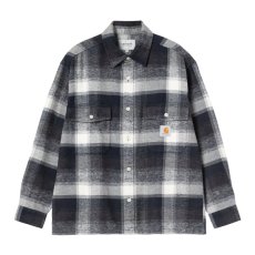 画像1: CARHARTT WIP  L/S Esterson Shirt - Esterson Check, Dark Navy (1)