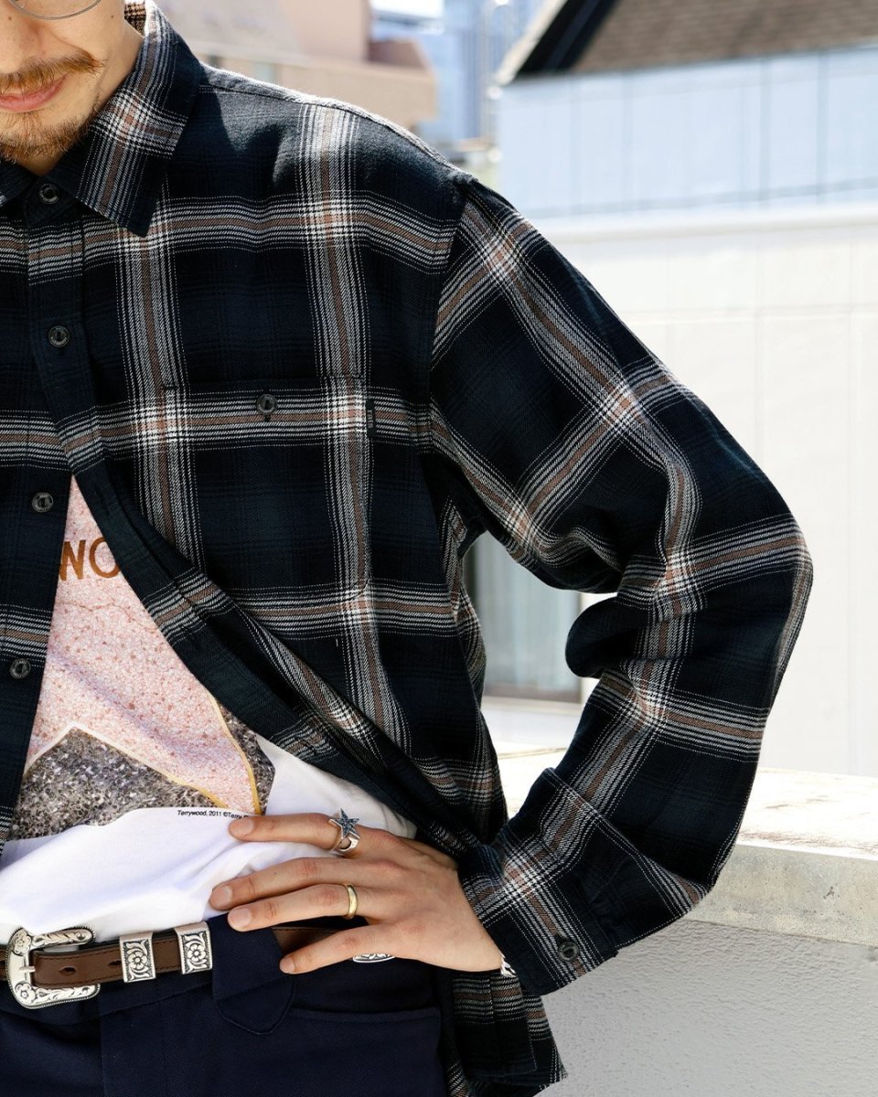 画像4: RATS   COTTON RAYON CHECK SHIRT (4)