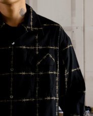 画像3: exodus brand  有刺鉄線 OPEN COLLAR L/S SHIRT (3)