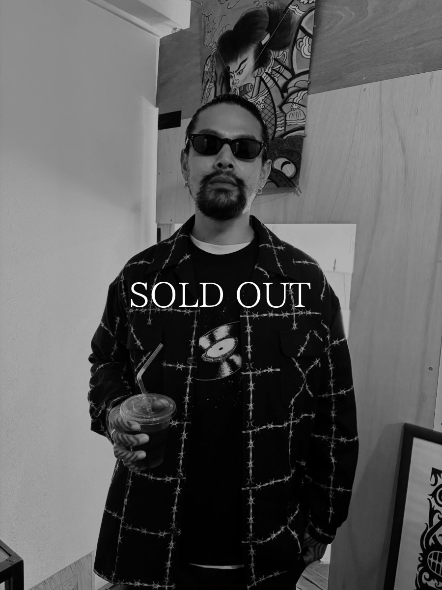 画像5: exodus brand  有刺鉄線 OPEN COLLAR L/S SHIRT (5)