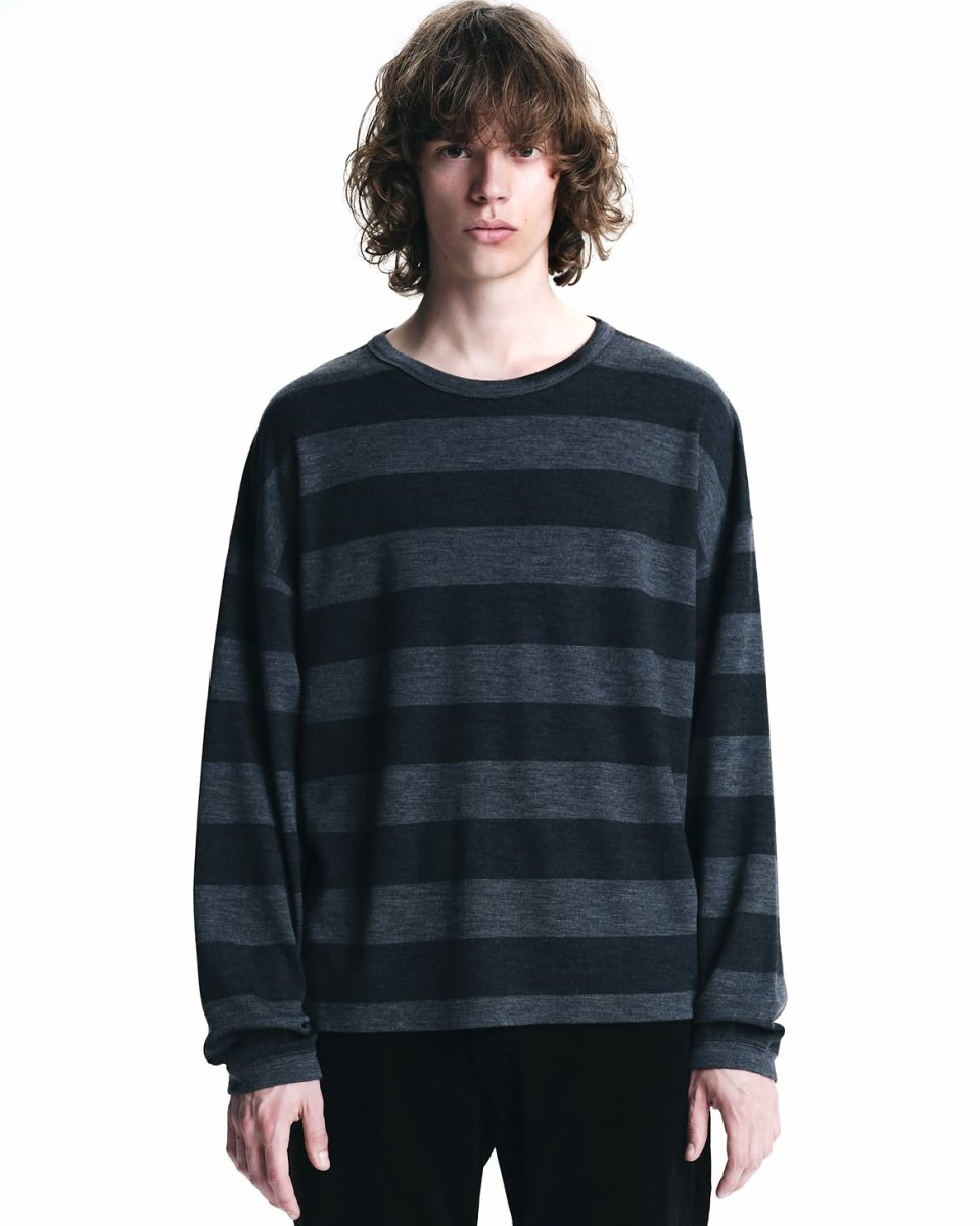 画像5: MINEDENIM  EF.Wool Interlock Border Print Crewneck L/S Pullover (5)