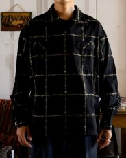 画像2: exodus brand  有刺鉄線 OPEN COLLAR L/S SHIRT (2)
