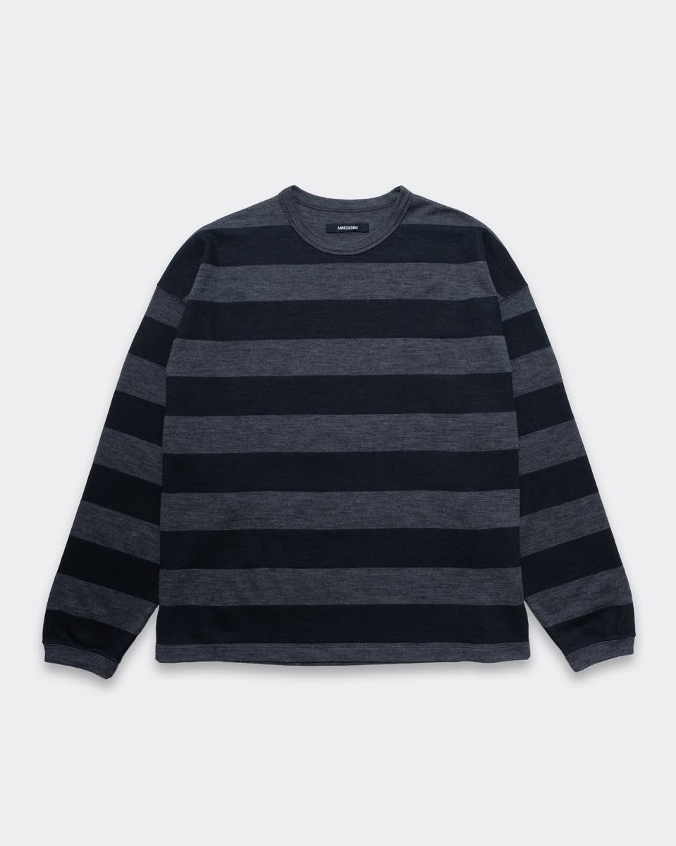 画像1: MINEDENIM  EF.Wool Interlock Border Print Crewneck L/S Pullover (1)