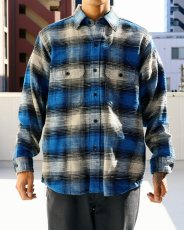 画像3: MINEDENIM  Heavy Cotton Flannel Ombre Work Shirt (3)