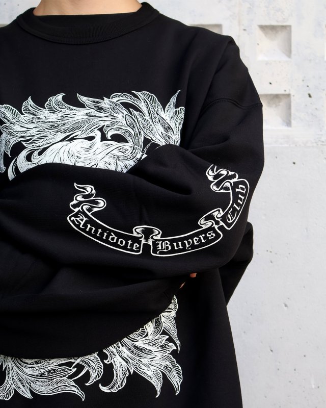 ANTIDOTE BUYERS CLUB ASIC Crewneck Sweat Shirt (Leaf Skull