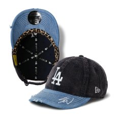 画像1: NEW ERA  9THIRTY Sean Wotherspoon ロサンゼルス・ドジャース ネイビーコーデュロイ ウォッシュドデニムバイザー (1)