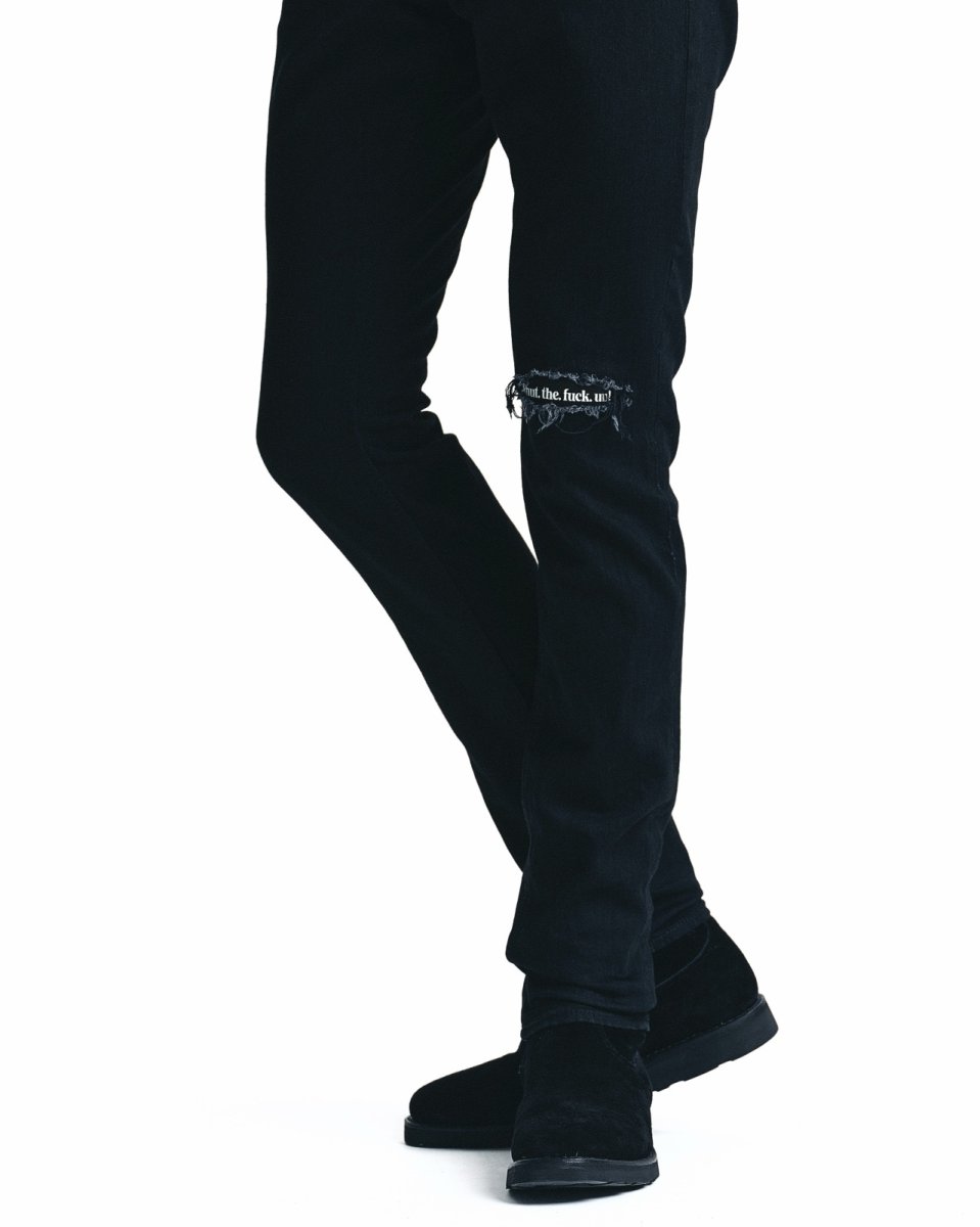 画像6: MINEDENIM  Black STR Denim S.Slim Jeans KST (6)