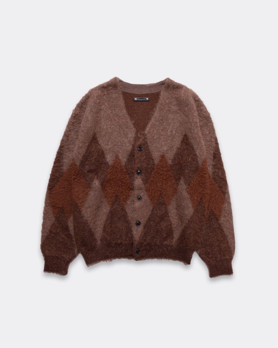 画像5: MINEDENIM  Mohair Argyle Knit Cardigan Knit Cardigan (5)