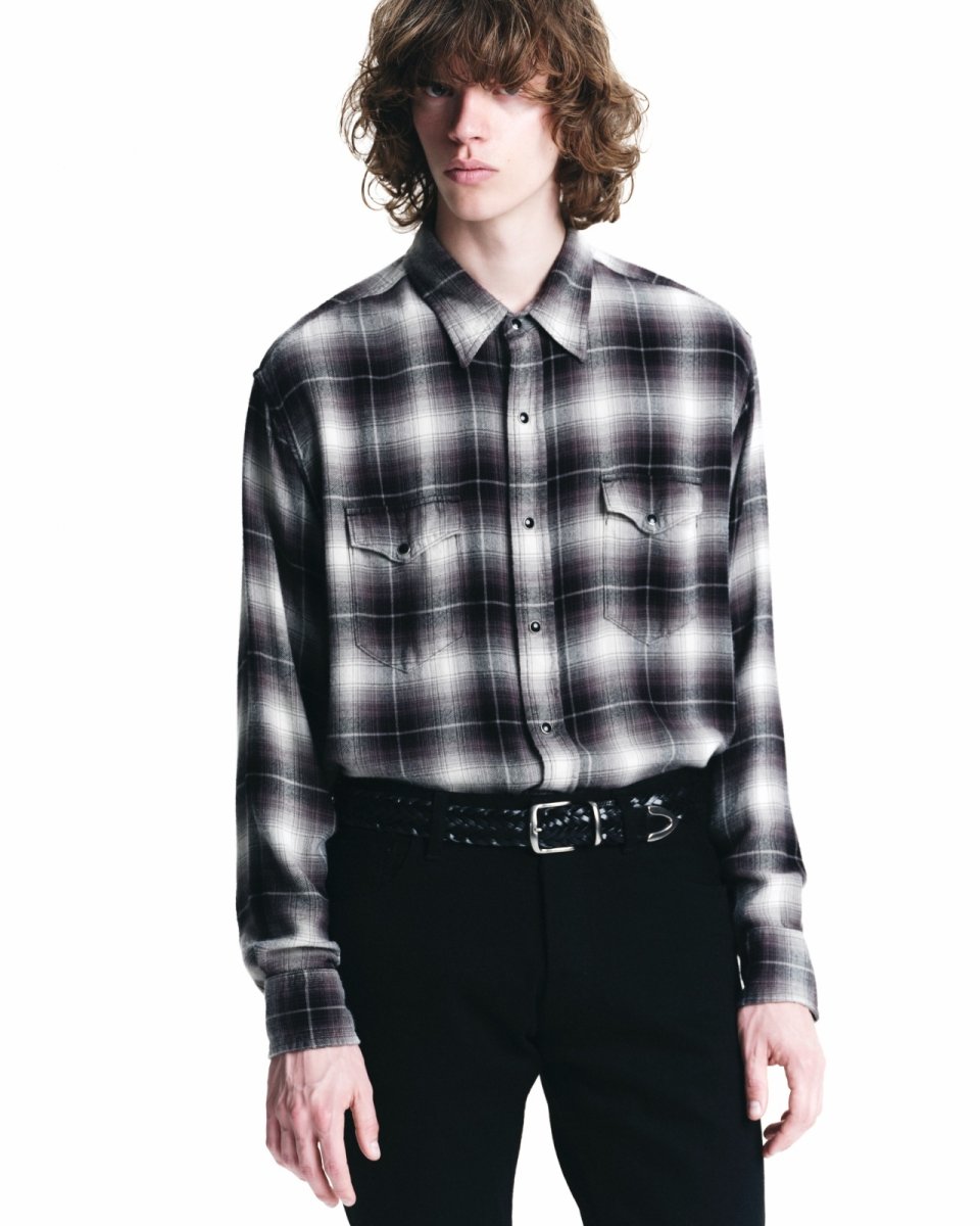 画像7: MINEDENIM  R.Flannel Ombre Western Shirt Western Shirt (7)