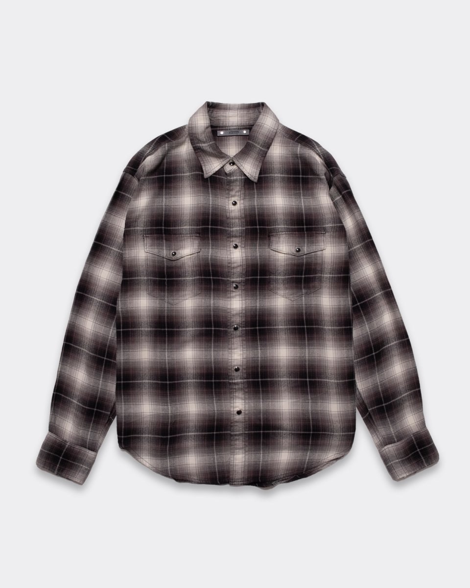 画像1: MINEDENIM  R.Flannel Ombre Western Shirt Western Shirt (1)