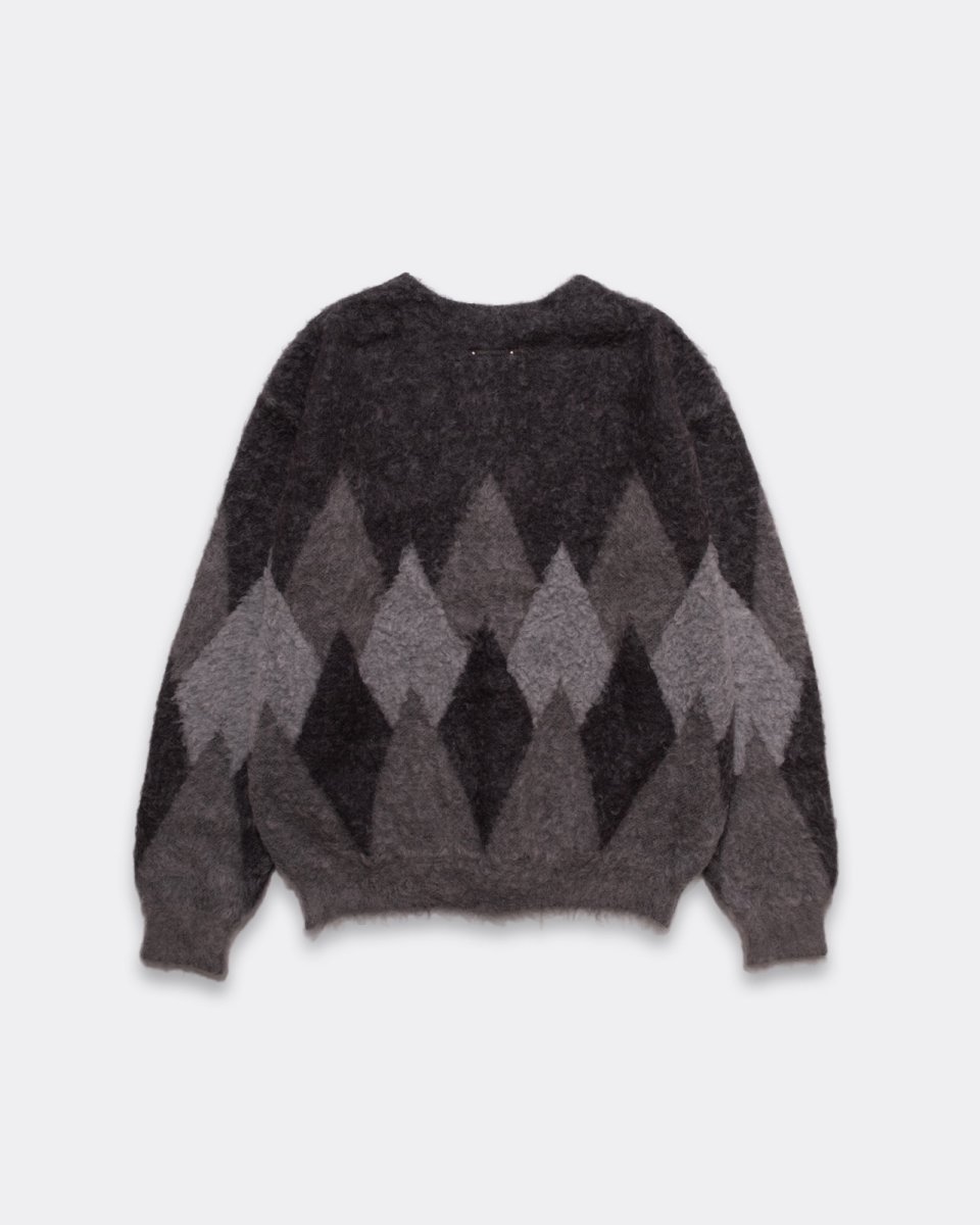 画像2: MINEDENIM  Mohair Argyle Knit Cardigan Knit Cardigan (2)