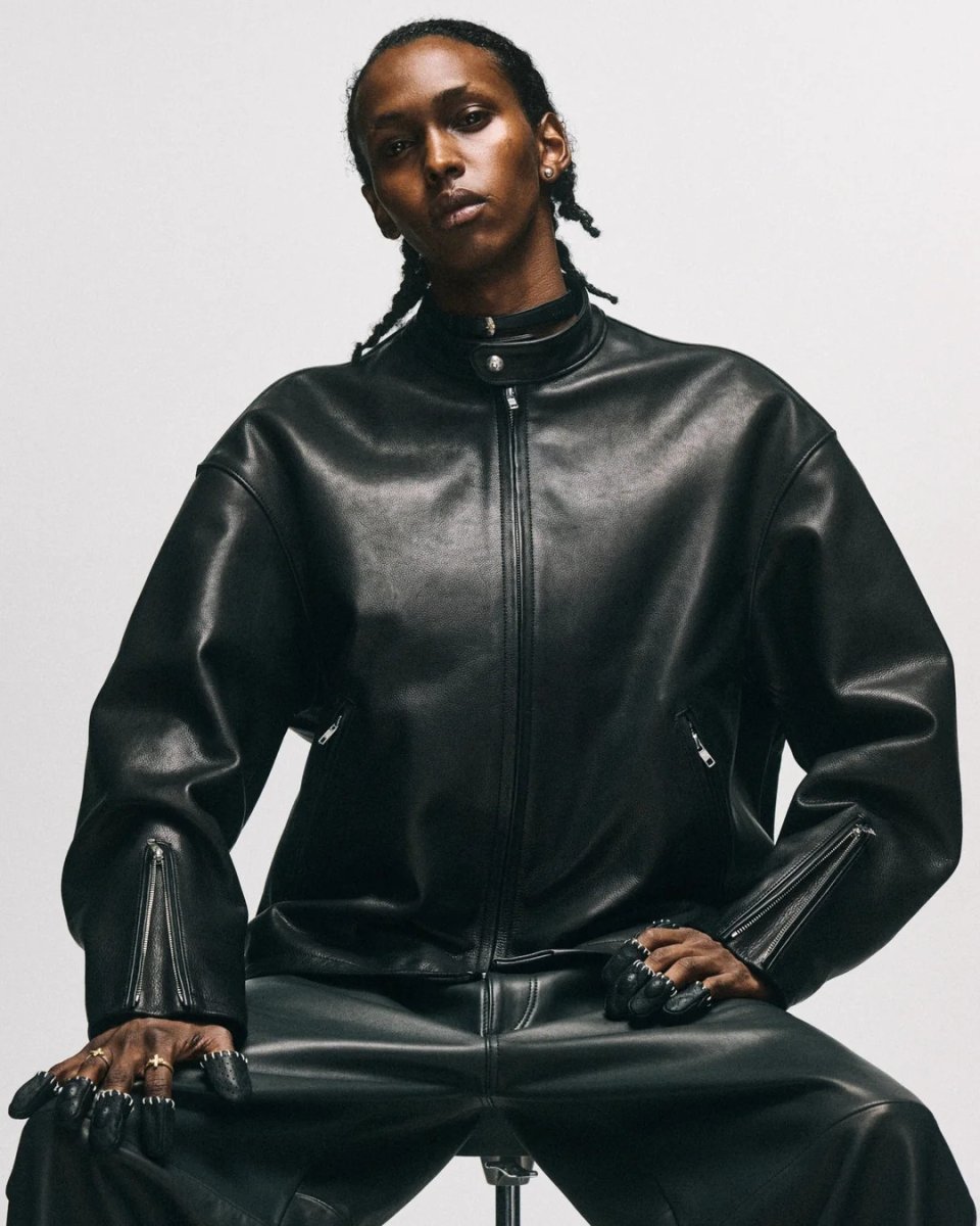 画像7: ANTIDOTE BUYERS CLUB   Sheep Leather Wide Leg Pants (7)