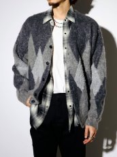 画像3: MINEDENIM  Mohair Argyle Knit Cardigan Knit Cardigan (3)