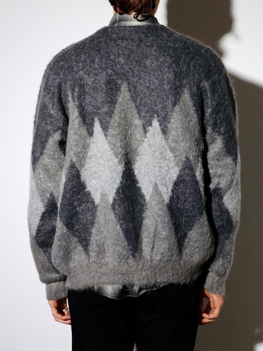 画像4: MINEDENIM  Mohair Argyle Knit Cardigan Knit Cardigan (4)