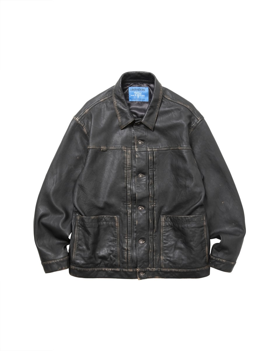 画像1: Liberaiders  WASHED LEATHER JACKET (1)