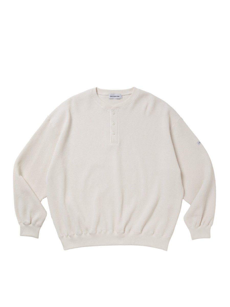 画像1: COOTIE PRODUCTIONS   N/C Waﬄe Henley Sweatshirt (1)