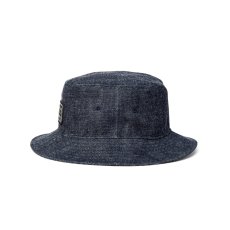 画像2: CALEE  LEATHER WAPPEN DENIM BUCKET HAT (2)