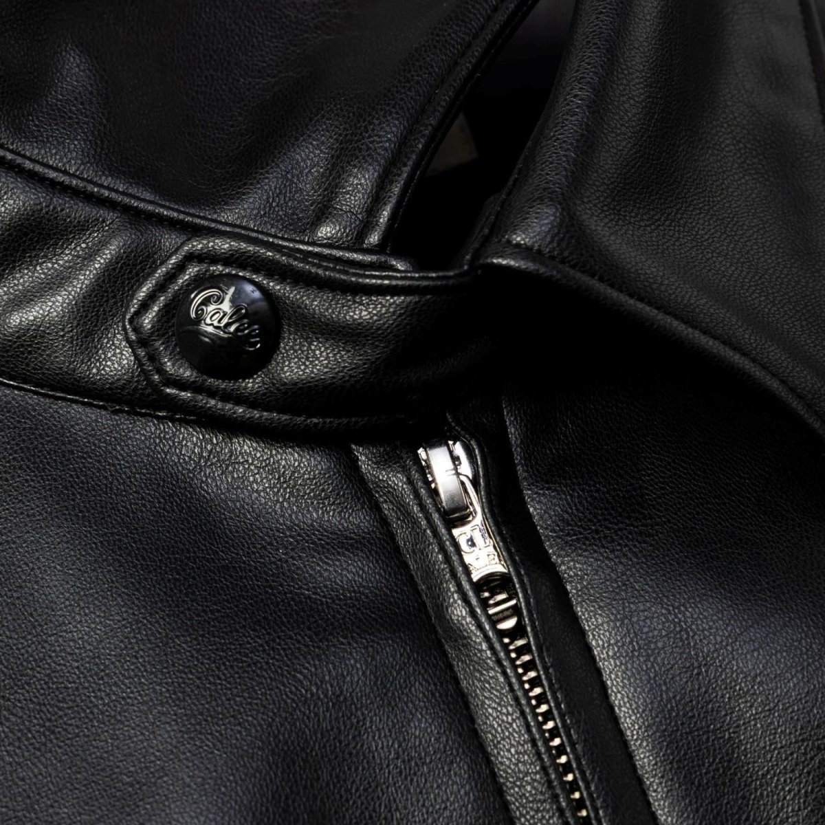 画像6: CALEE  FAUX LEATHER HARRINGTON JACKET (6)