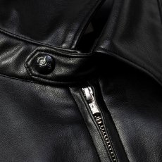 画像6: CALEE  FAUX LEATHER HARRINGTON JACKET (6)