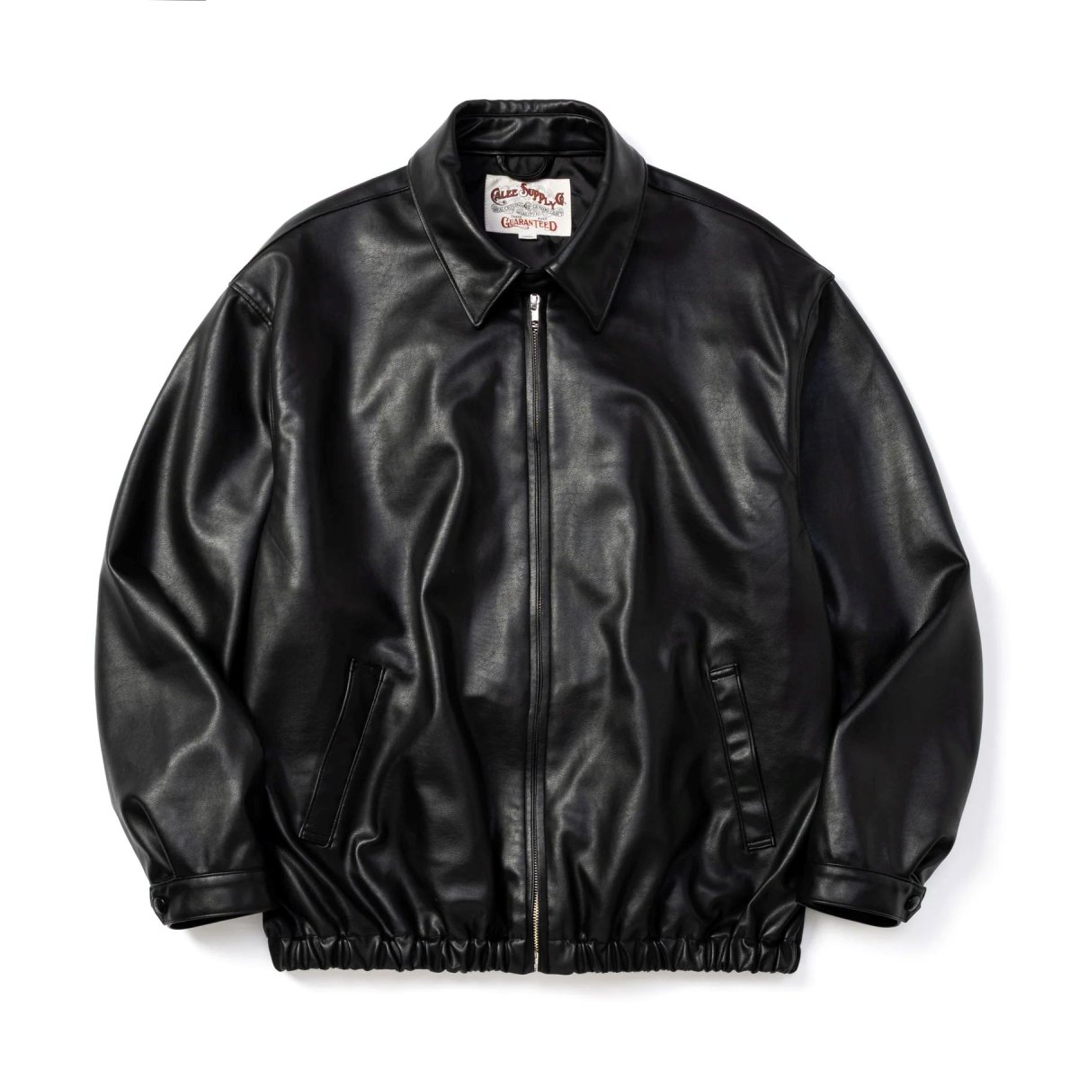 画像1: CALEE  FAUX LEATHER HARRINGTON JACKET (1)
