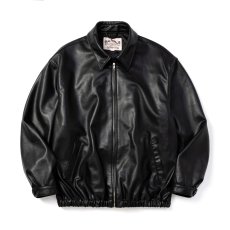 画像1: CALEE  FAUX LEATHER HARRINGTON JACKET (1)