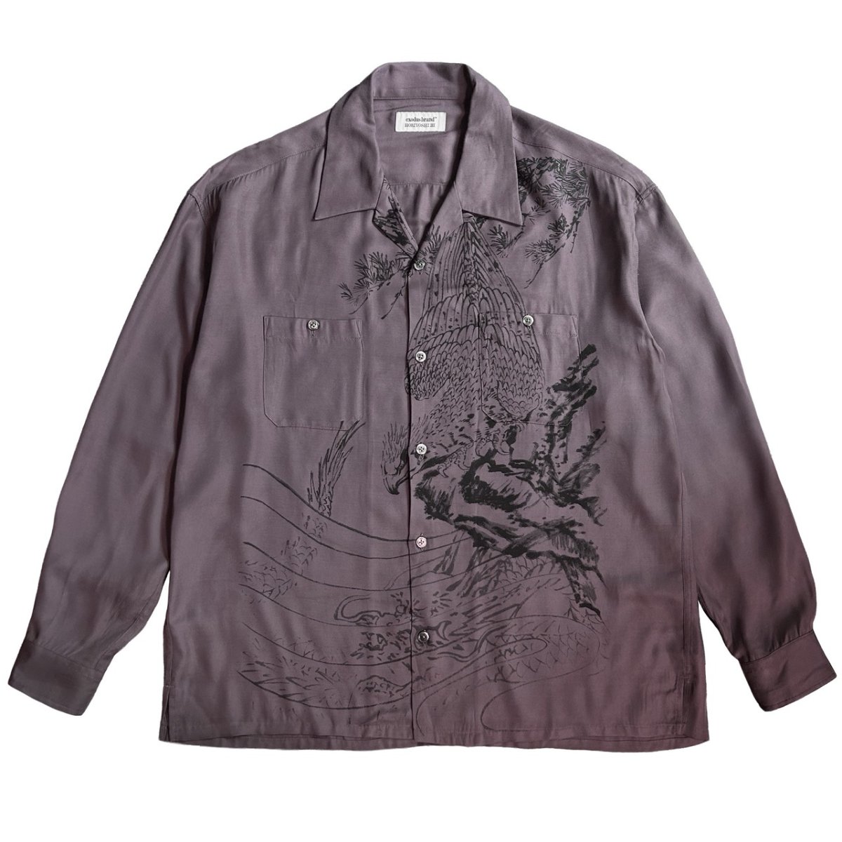 画像1: exodus brand  HORIYOSHI III TAKA L/S HAWAIIAN SHIRT (1)