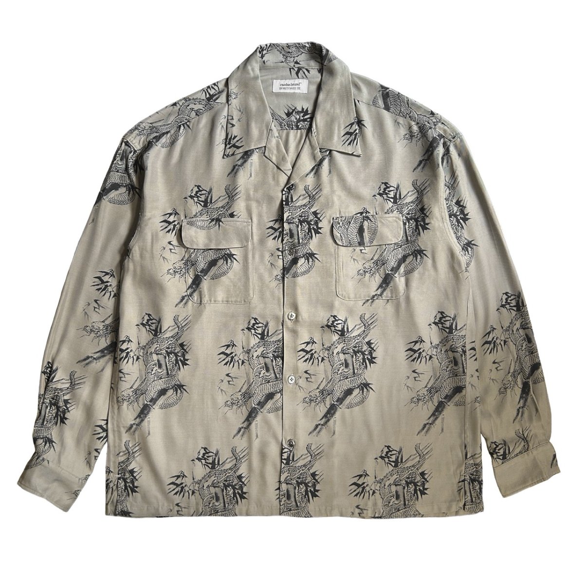 画像1: exodus brand  HORIYOSHI III TAKE L/S HAWAIIAN SHIRT (1)