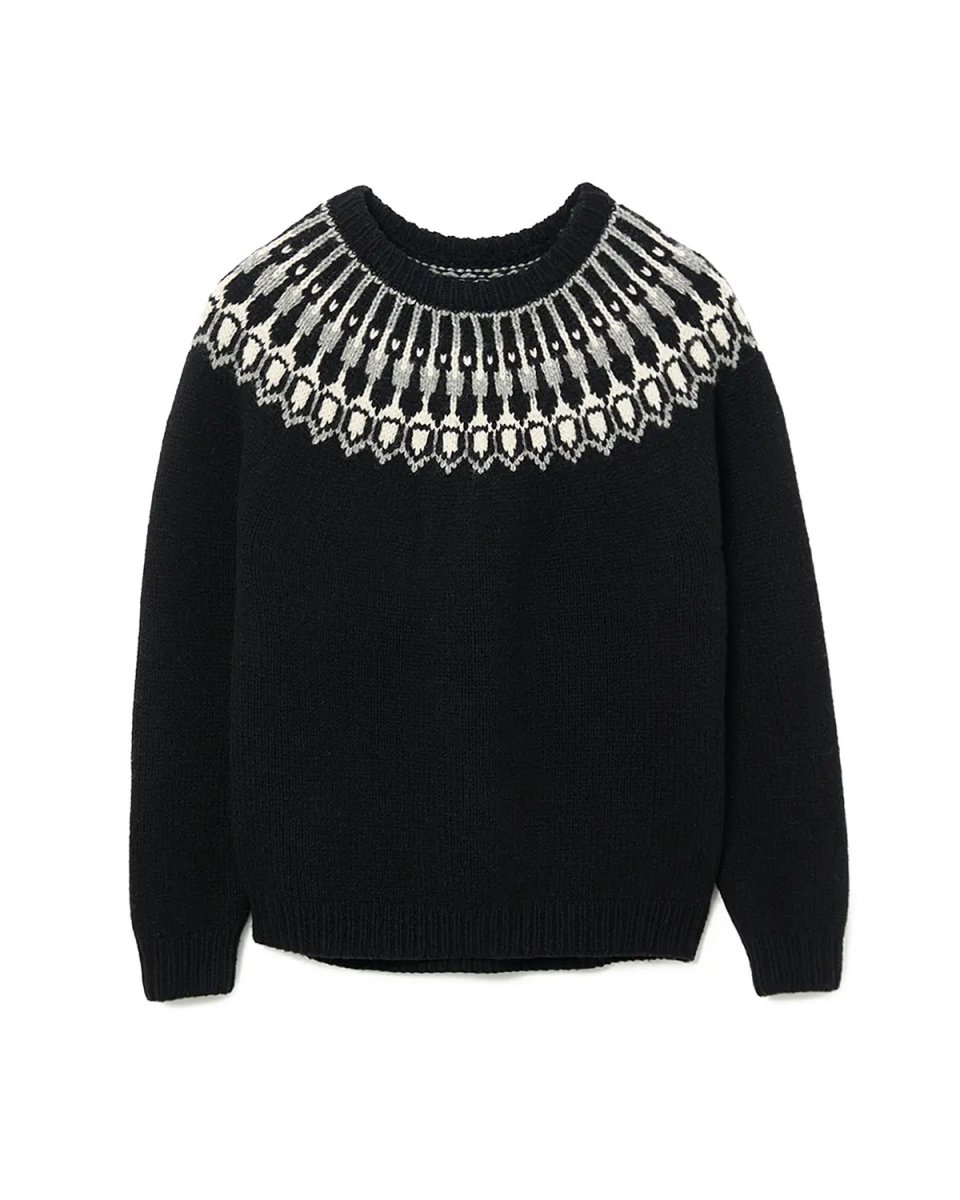 画像1: nonnative  EXPLORER HAND-KNIT CREW SWEATER LINCOLN WOOL YARN (1)