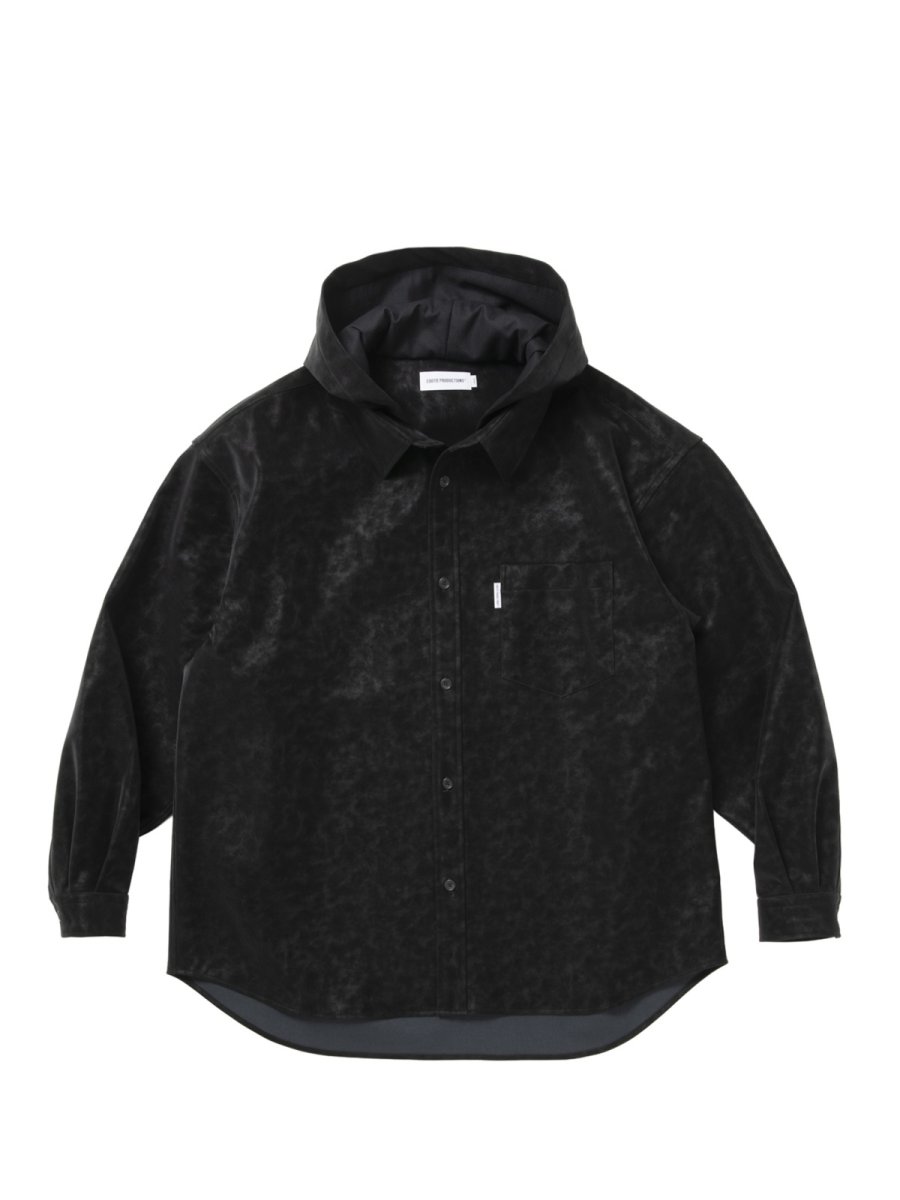 画像1: COOTIE PRODUCTIONS   Faux Leather Hooded Shirt (1)