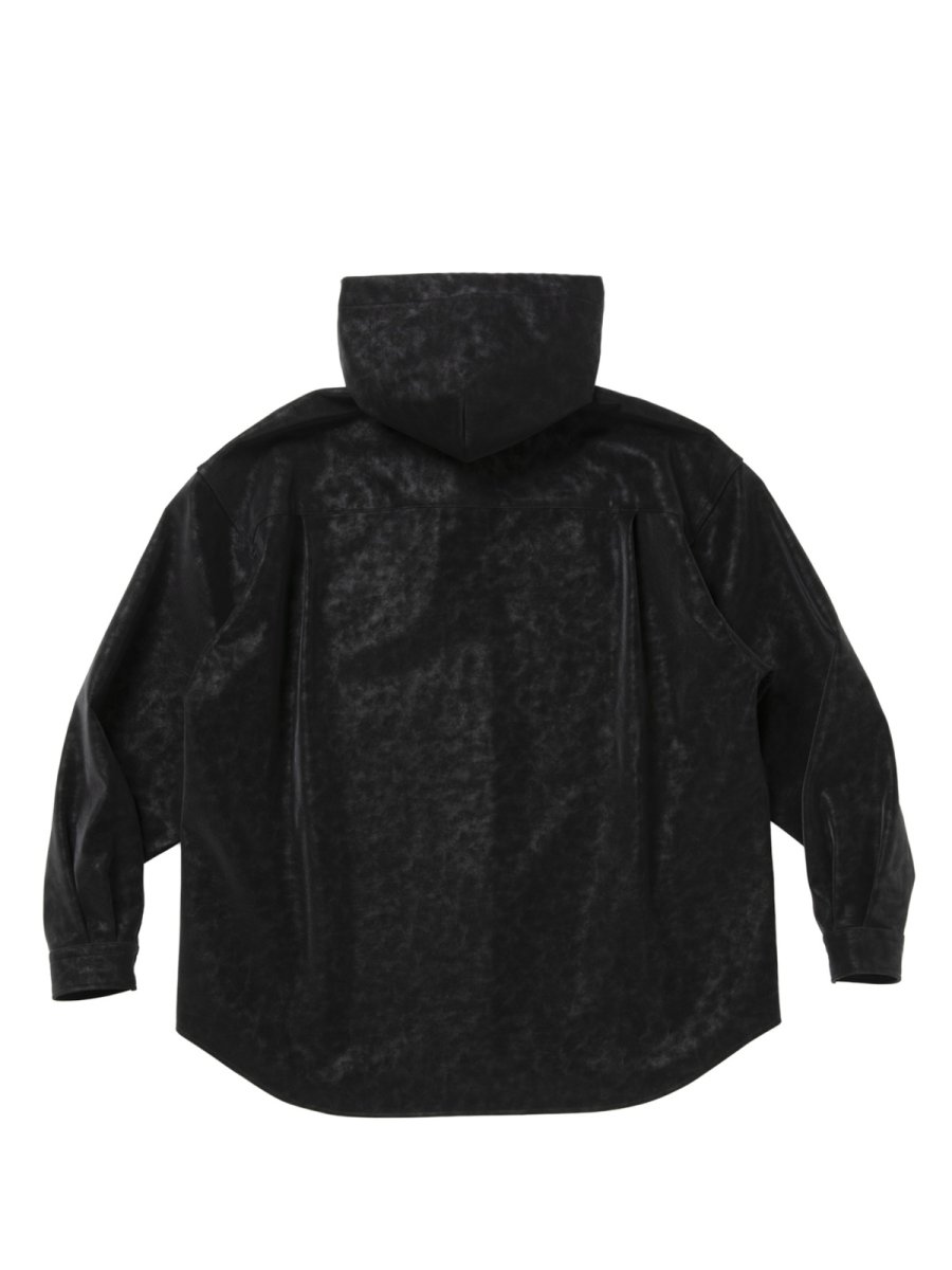 画像2: COOTIE PRODUCTIONS   Faux Leather Hooded Shirt (2)