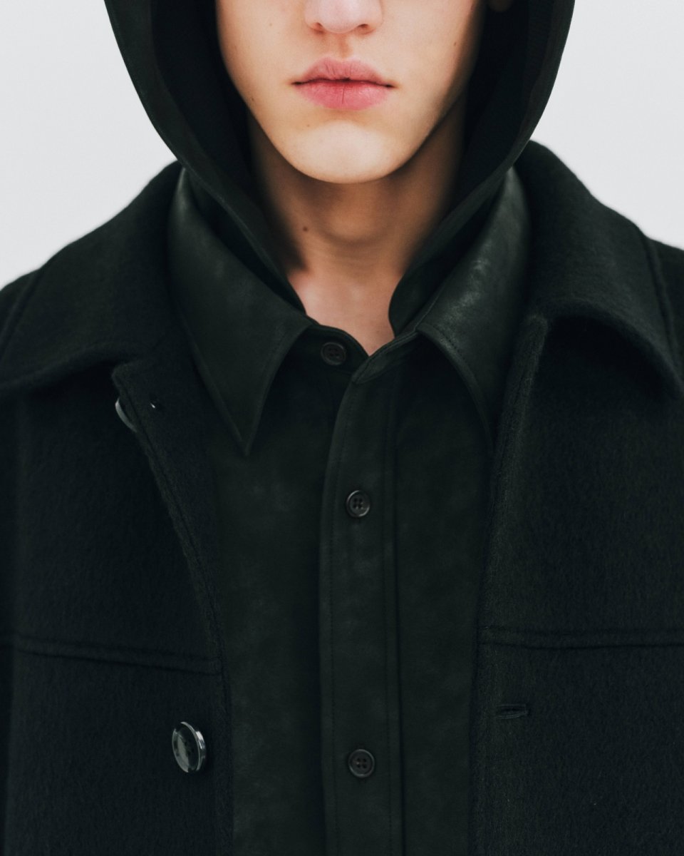 画像11: COOTIE PRODUCTIONS   Faux Leather Hooded Shirt (11)