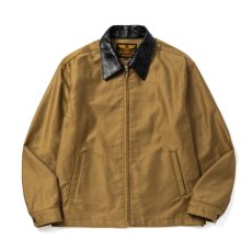 画像1: CALEE  CORD CLOTH LEATHER COLLAR JACKET (1)