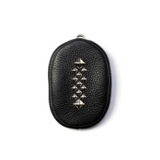 画像1: CALEE  STUDS LEATHER ZIP COIN CASE (1)
