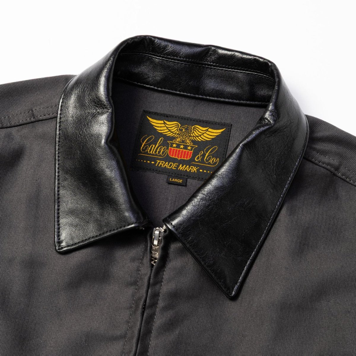 画像7: CALEE  CORD CLOTH LEATHER COLLAR JACKET (7)