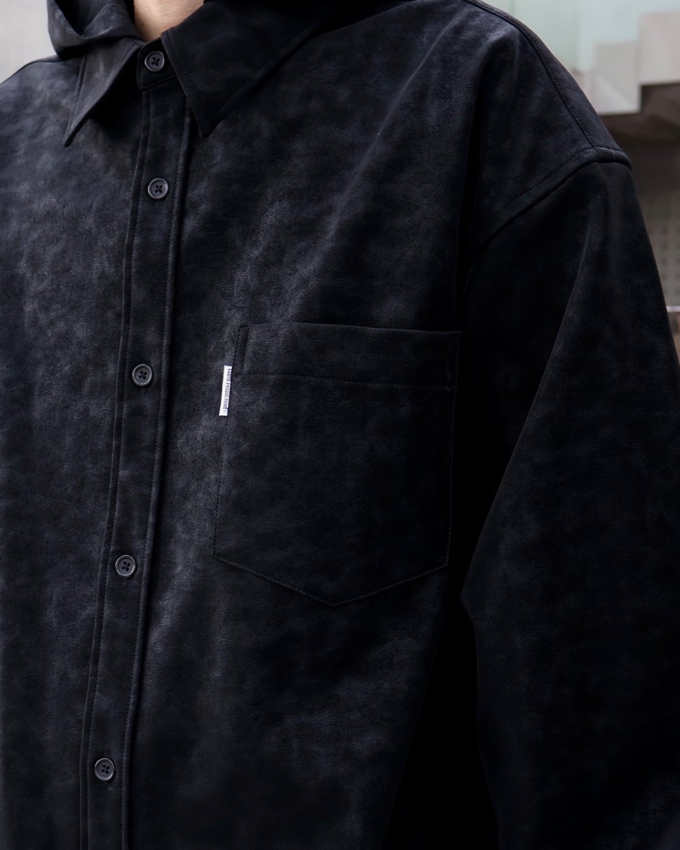 画像4: COOTIE PRODUCTIONS   Faux Leather Hooded Shirt (4)