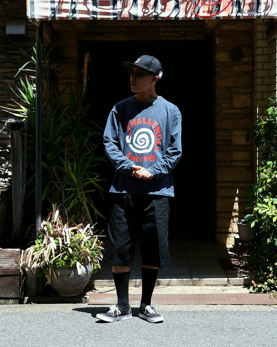 【CHALLENGER】 L/S PIGMENT SPIRAL SNAKE TEEを使用したスタイリング