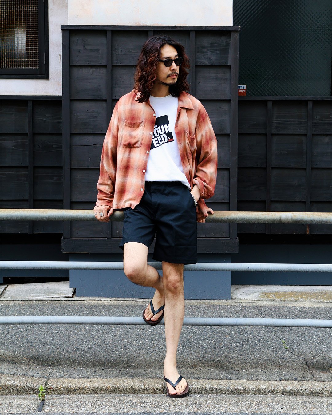 【MINEDENIM】 R.Flannel Ombre Open Collar SH