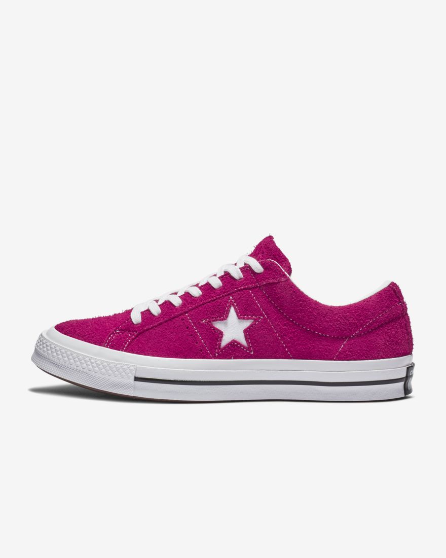 pink suede converse one star