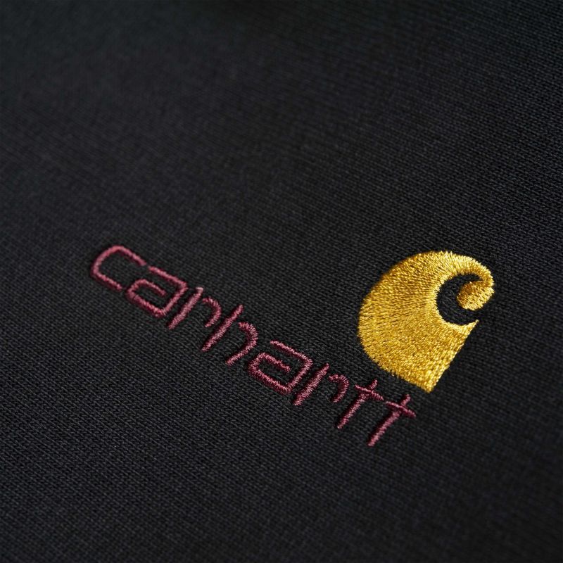 CARHARTT WIP HOODED AMERICAN SCRIPT SWEATSHIRT (Black) I027041 ...