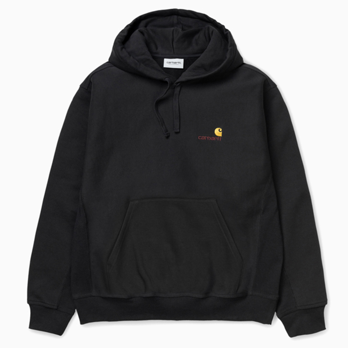 CARHARTT WIP HOODED AMERICAN SCRIPT SWEATSHIRT (Black) I027041 ...
