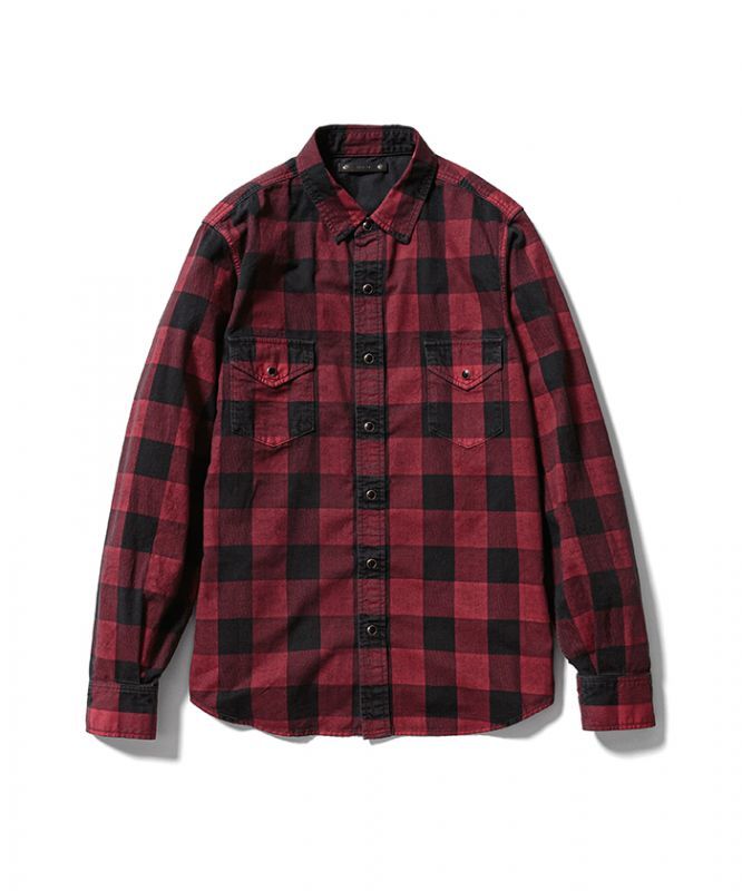 80/20クロス マインデニム Buffalo Check Denim Western SH | www