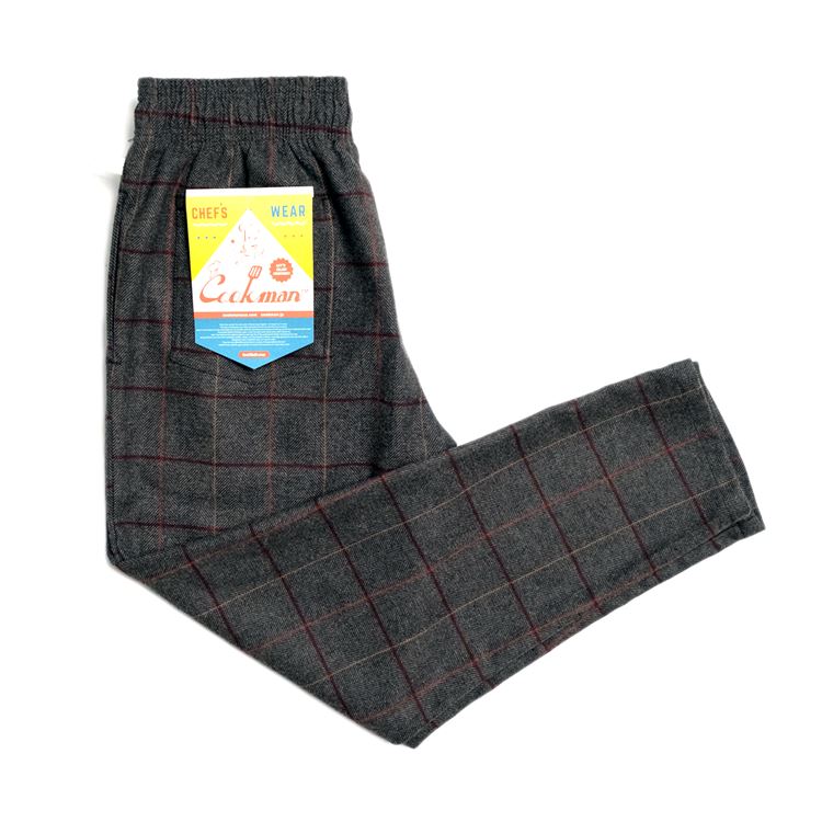 COOKMAN Chef Pants Wool Mix Check (Gray) 23114899 公式通販